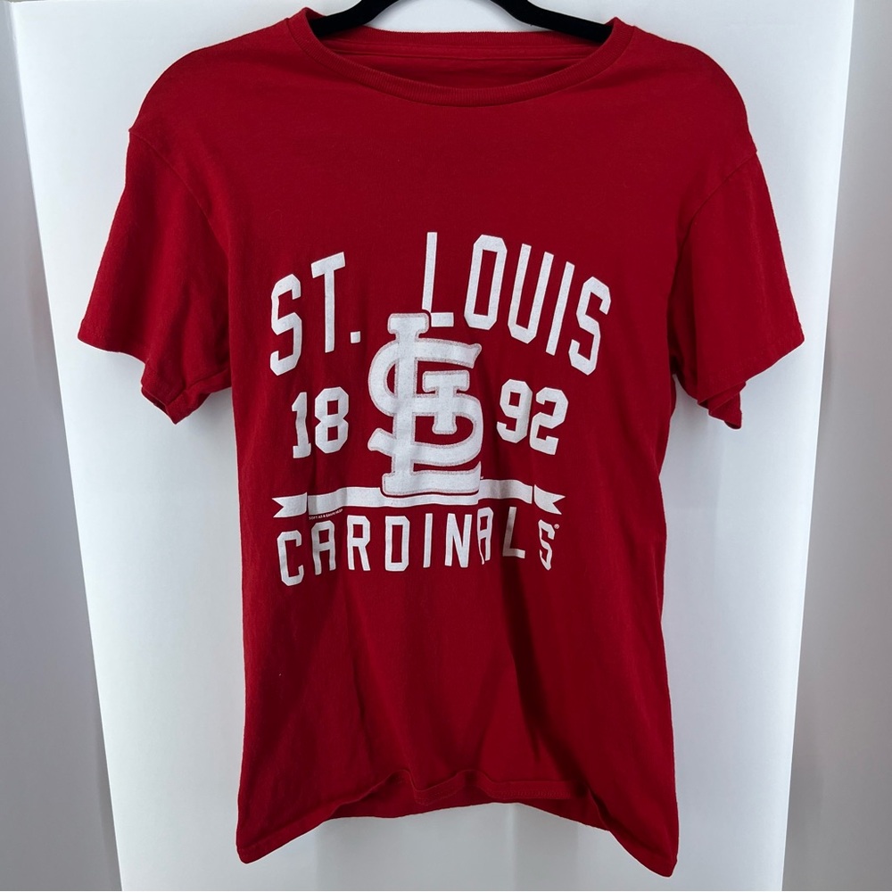 Red St. Louis Cardinals TShirt with Cardinal's Logo and St. Louis Cardinals 1892